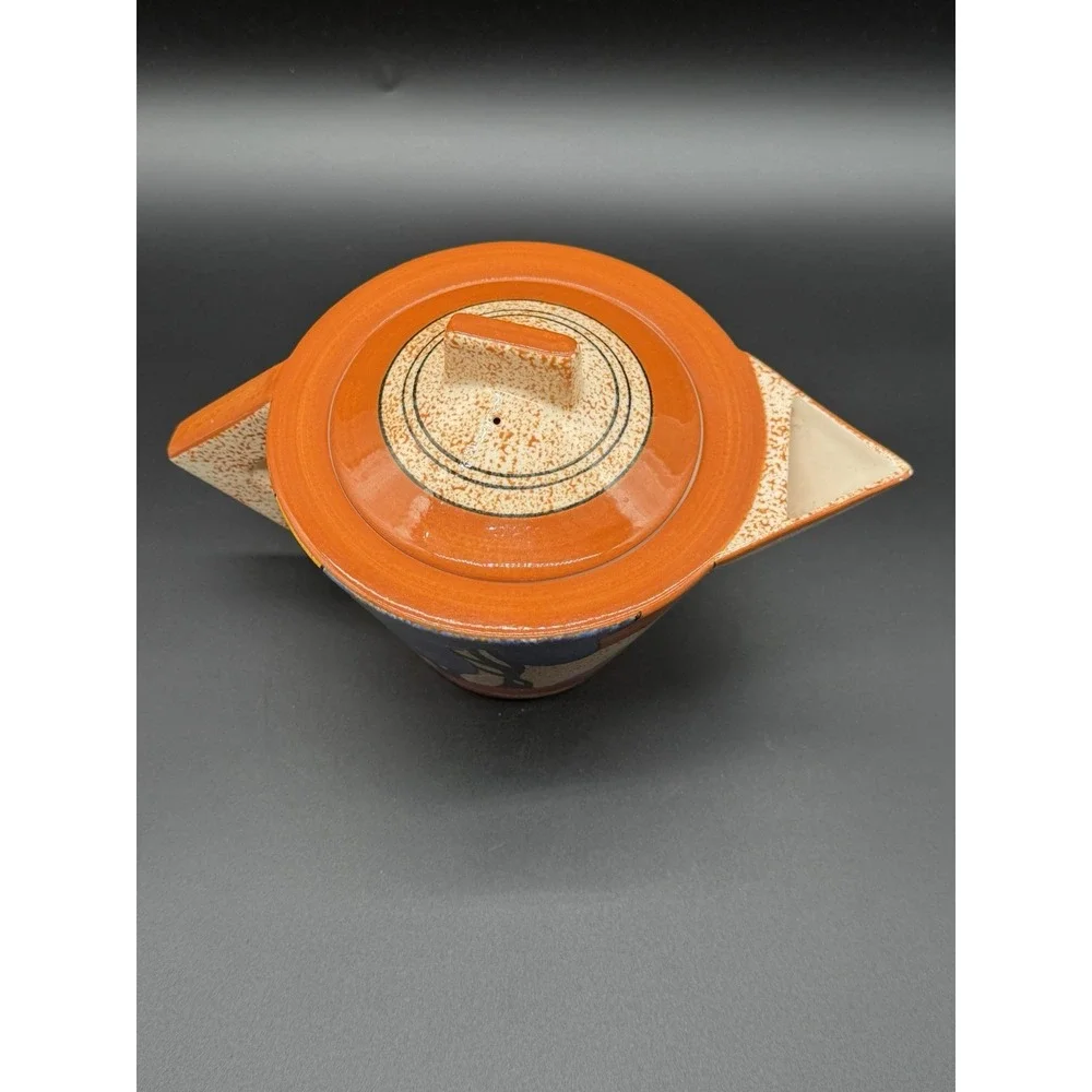 Vintage '93 Art Deco Clarice Cliff MMA 'Bizarre Autumn' Tea Pot Reproduction